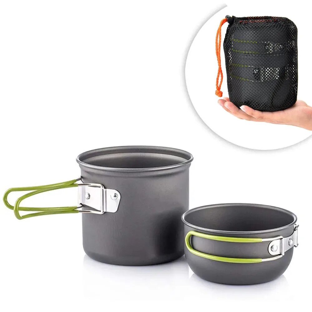 Camping Cooking Rice - Kit de panelas para acampamento, conjunto