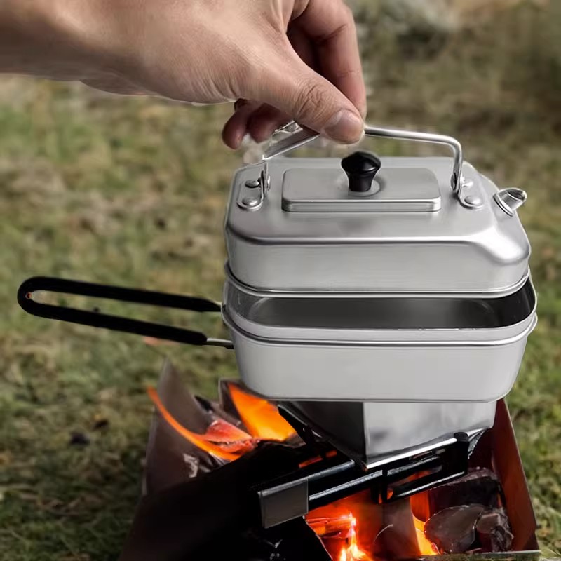 Camping Cooking Rice - Ultraleve Portátil Picnic Chaleira, Camping Bule,