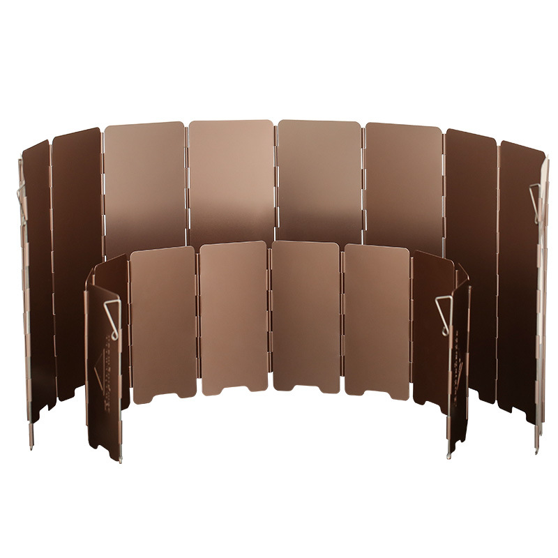 Camping Cooking Windscreen - 10 placas de bronze-colorido dobrável acampamento