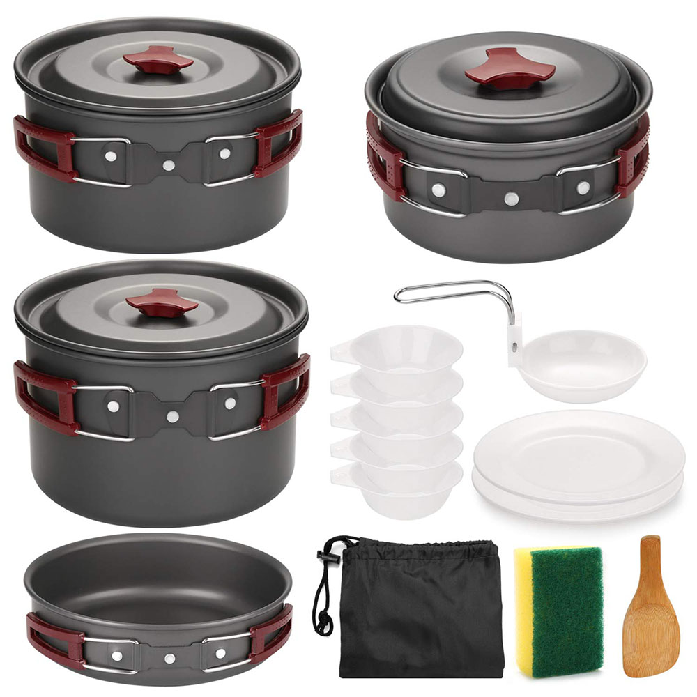 Camping Cooking Rice - Kit de panelas para acampamento ao