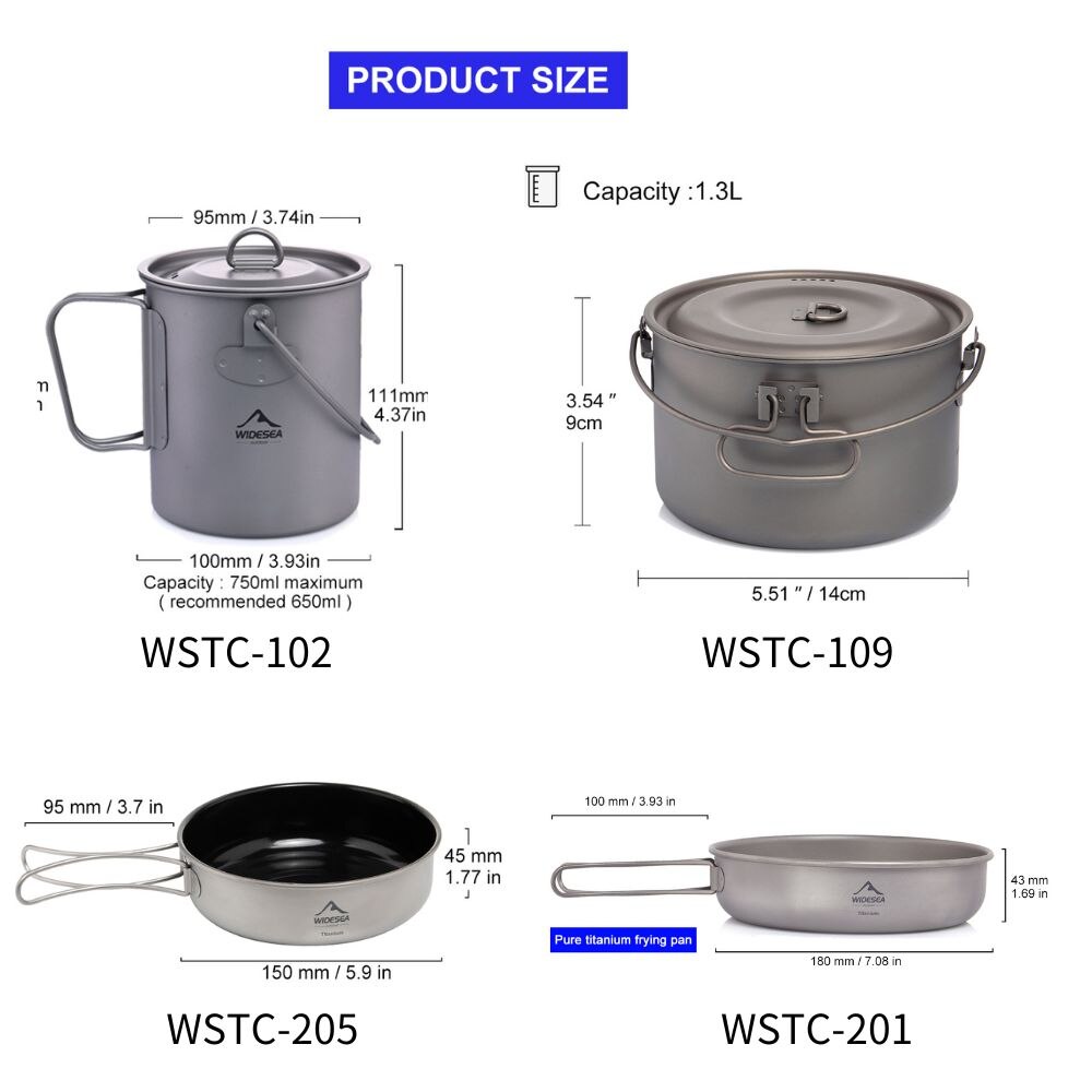 Widesea-Conjunto De Panelas De - Camping Cooking Rice avaliação e preço
