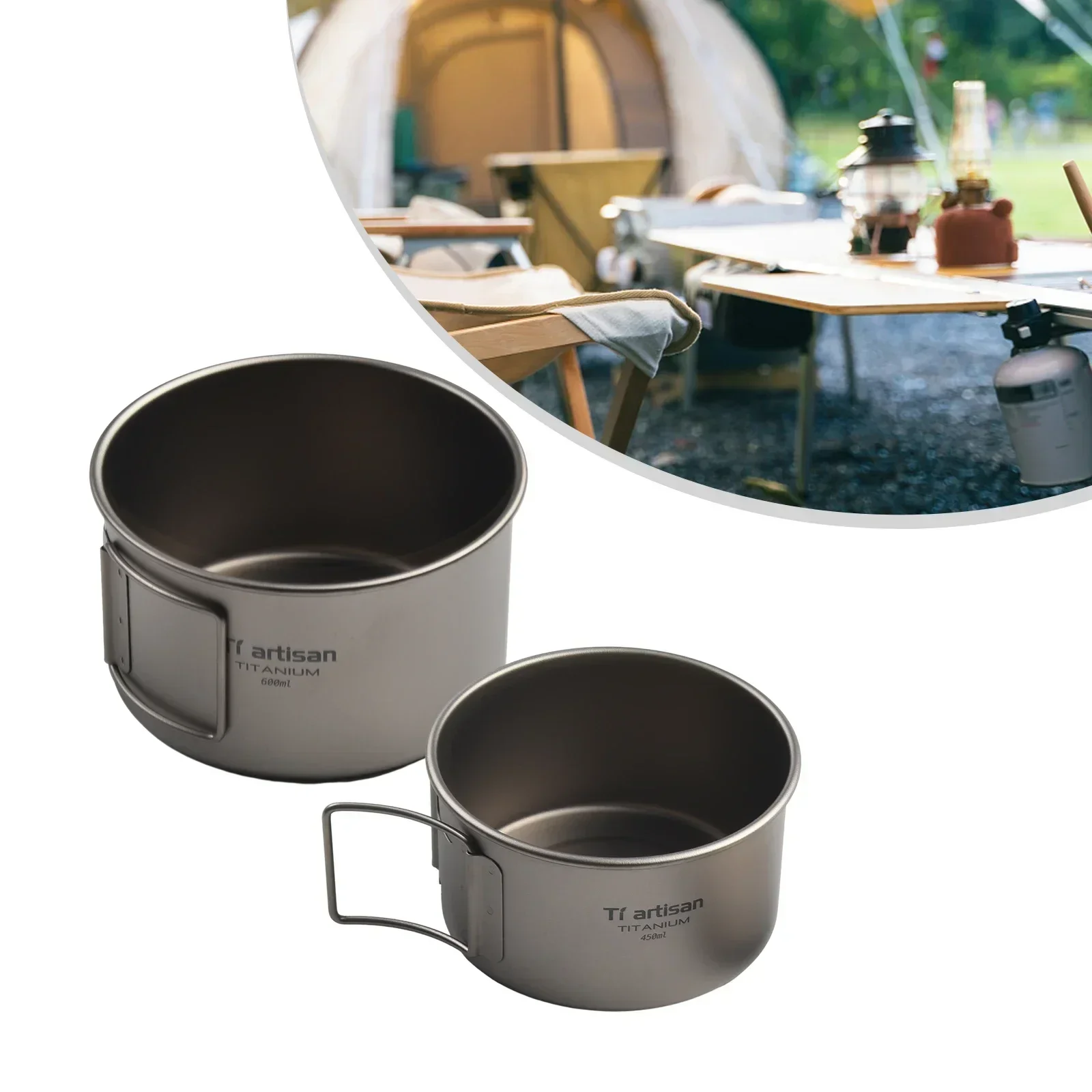 Tigela de titânio com alça dob - Camping Cooking Survival avaliação e preço