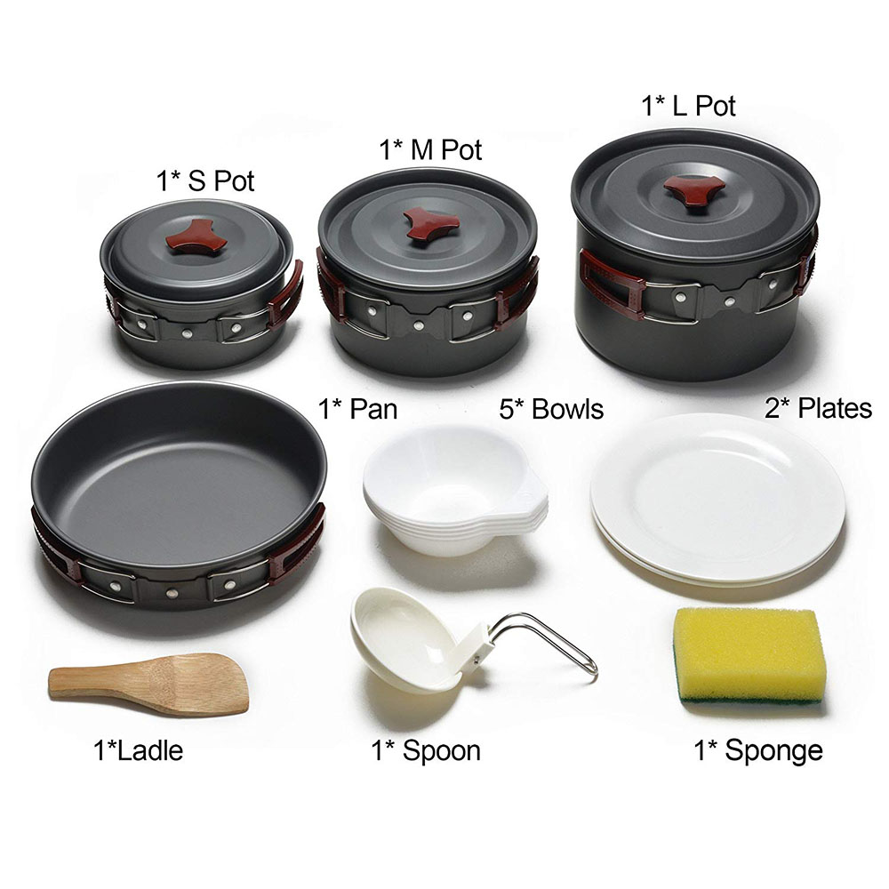 Kit de panelas para acampament - Camping Cooking Rice avaliação e preço