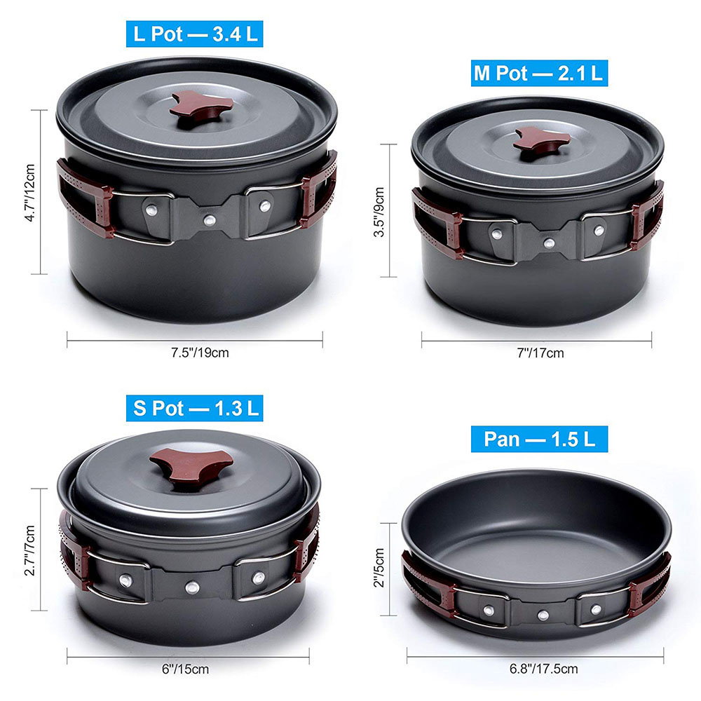Kit de panelas para acampament - Camping Cooking Rice avaliação e preço