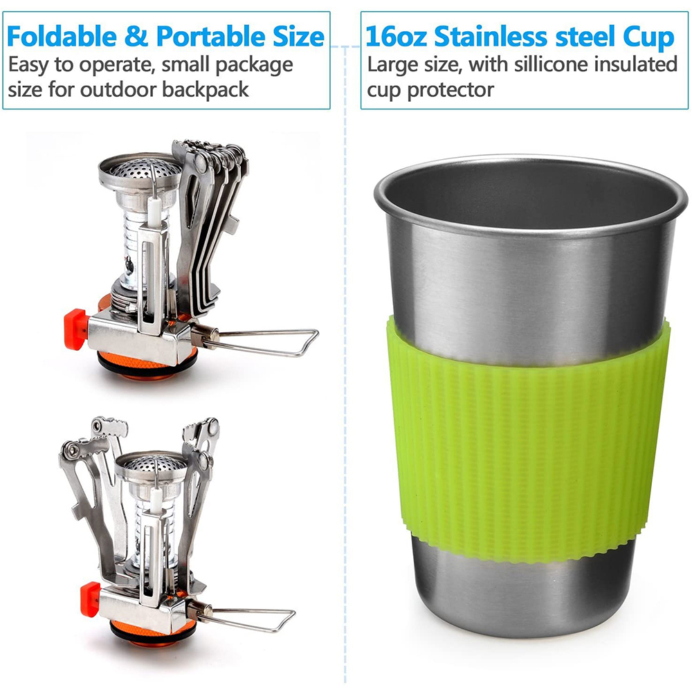 Kit de panelas de acampamento  - Camping Cooking Rice avaliação e preço